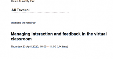 Managing interaction and feedback in the virtual classroom