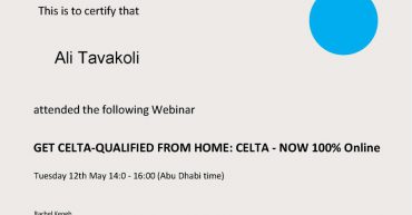 My certificate of attendance, Cambridge Assessment English, GET CELTA-QUALIFIED FROM HOME: CELTA - NOW 100% Online, By Tim Banks, Kateryna Protsenko, Liz Aykanat, Miles Trethewey
