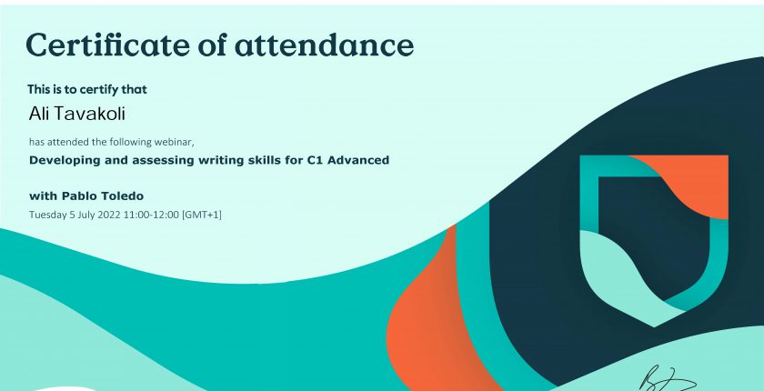 Ali Tavakoli Developing and assessing writing skills for C1 Advanced